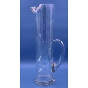 13” West Virginia Glass Draping Pearl Luster Rainbow Iridescent Cocktail Pitcher